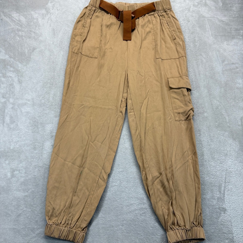 Native Youth Pants Women's Medium Cargo Jogger Streetwear Belted Pull On Trouser